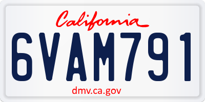 CA license plate 6VAM791