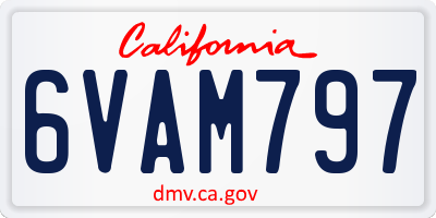 CA license plate 6VAM797