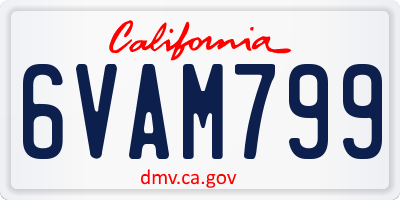 CA license plate 6VAM799