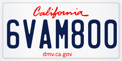 CA license plate 6VAM800