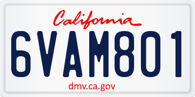 CA license plate 6VAM801