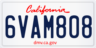 CA license plate 6VAM808