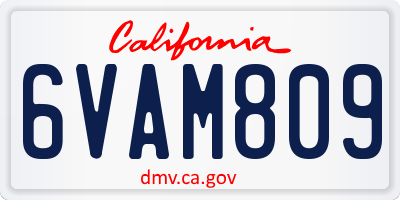 CA license plate 6VAM809