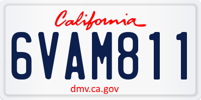 CA license plate 6VAM811