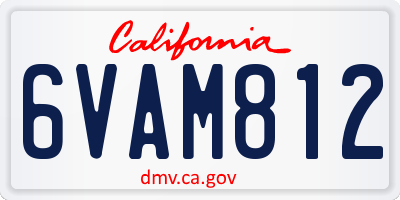 CA license plate 6VAM812