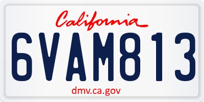 CA license plate 6VAM813