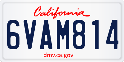 CA license plate 6VAM814