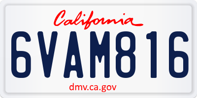CA license plate 6VAM816