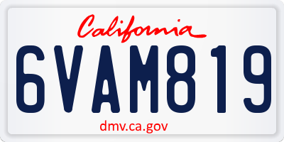 CA license plate 6VAM819