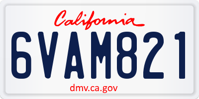 CA license plate 6VAM821