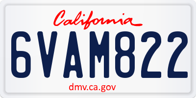 CA license plate 6VAM822