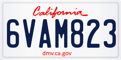 CA license plate 6VAM823