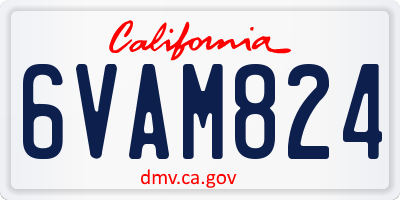 CA license plate 6VAM824