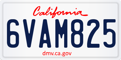 CA license plate 6VAM825