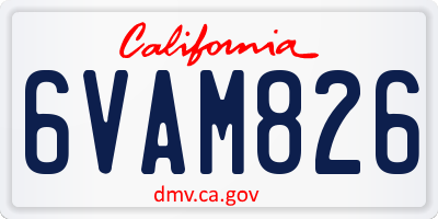 CA license plate 6VAM826