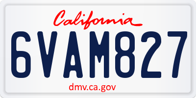 CA license plate 6VAM827