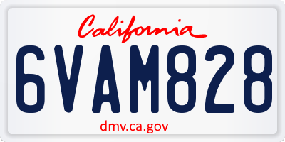 CA license plate 6VAM828