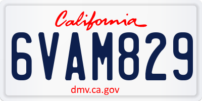 CA license plate 6VAM829