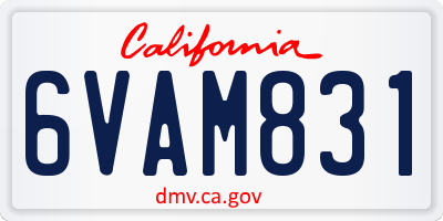 CA license plate 6VAM831