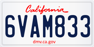 CA license plate 6VAM833