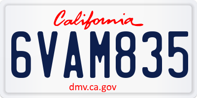 CA license plate 6VAM835