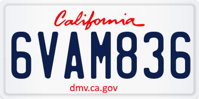 CA license plate 6VAM836