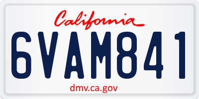 CA license plate 6VAM841