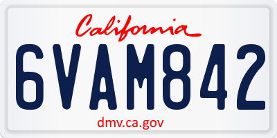 CA license plate 6VAM842