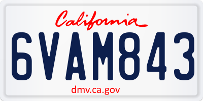 CA license plate 6VAM843