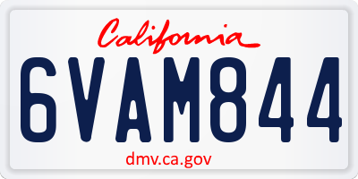 CA license plate 6VAM844
