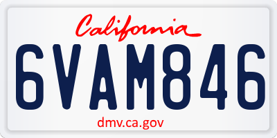 CA license plate 6VAM846