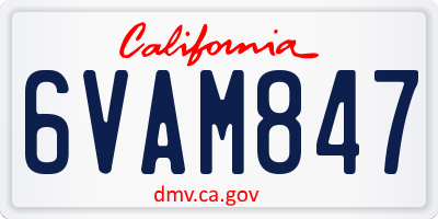 CA license plate 6VAM847