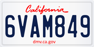 CA license plate 6VAM849
