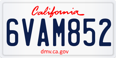 CA license plate 6VAM852