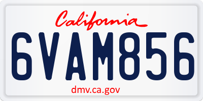 CA license plate 6VAM856
