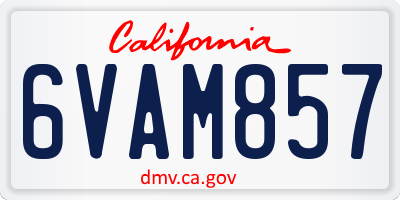 CA license plate 6VAM857