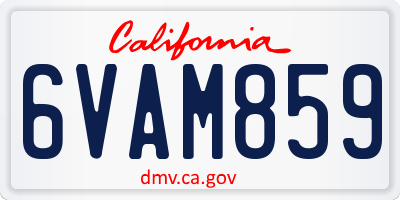 CA license plate 6VAM859