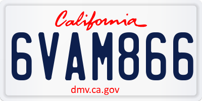 CA license plate 6VAM866