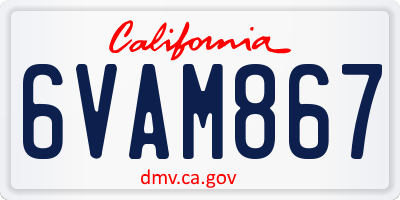 CA license plate 6VAM867