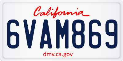 CA license plate 6VAM869