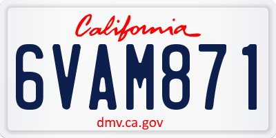 CA license plate 6VAM871