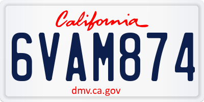 CA license plate 6VAM874