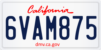 CA license plate 6VAM875