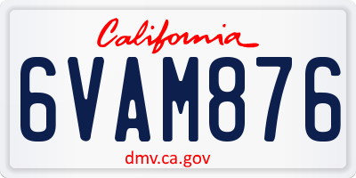 CA license plate 6VAM876