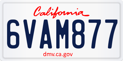 CA license plate 6VAM877