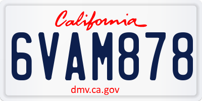 CA license plate 6VAM878