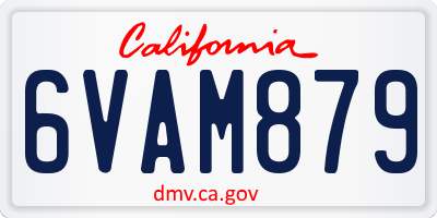 CA license plate 6VAM879