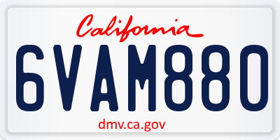 CA license plate 6VAM880