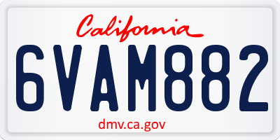 CA license plate 6VAM882