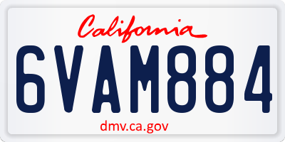 CA license plate 6VAM884